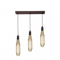 Distribuidor - Lâmpadas Diversas | Lâmpadas Modernas | LAMPARA ELIO 3XE27 MARRON/AMBAR BOMBILLAS INCLUIDAS 24W 3000K 1920LM REGX64X8 CM Ref: 167093002